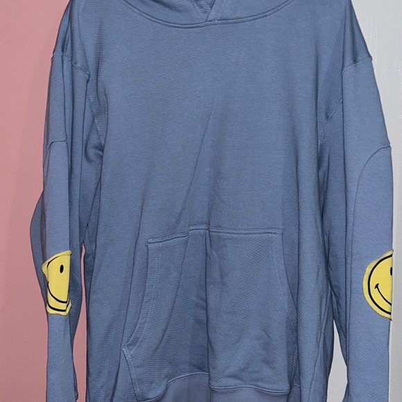 BSR BY SAMII RYAN Smiley Oversized Hoodie Women's Size L Blue - Picture 2 of 6